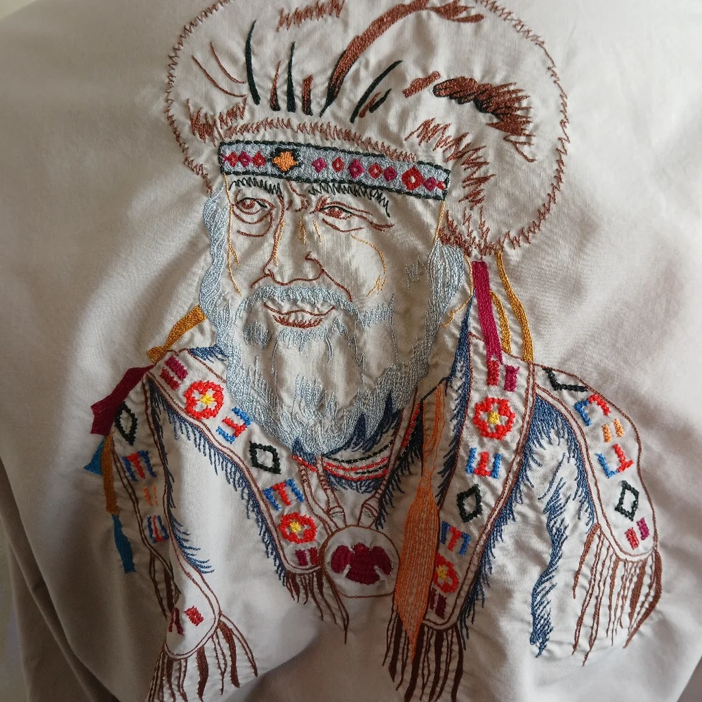 Kennsington Rockin Ranchwear Gray Pearl Snaps Embrodered Western Shirt Men's Lg - Picture 5 of 9